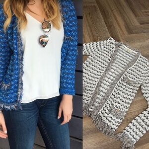 Anthropologie Metallic Fringe Sweater